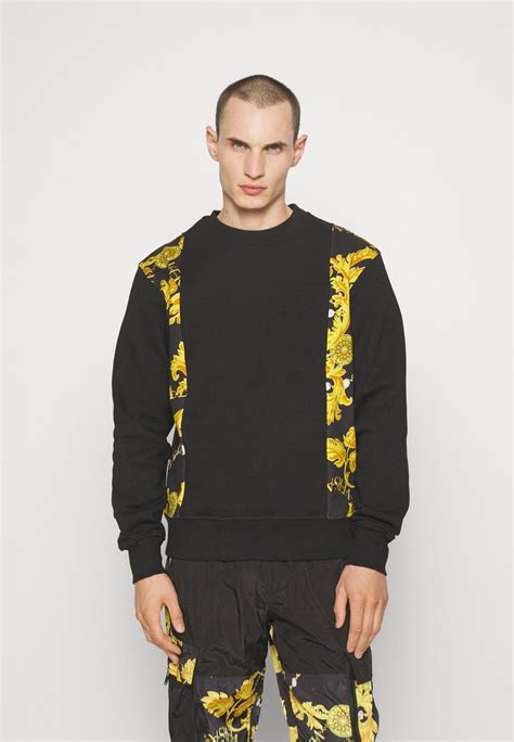 versace black and gold chain patterned sweater|Black Chain Couture Sweater by Versace Jeans Couture on Sale .